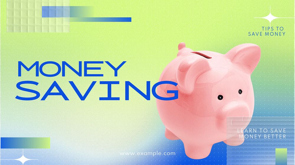 Money saving blog banner template, editable text