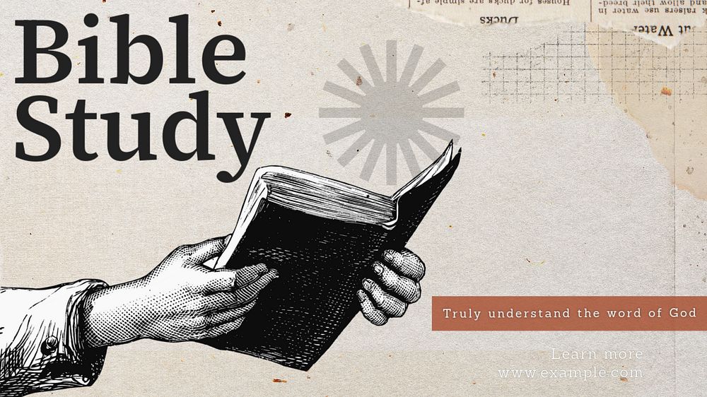 Bible study  blog banner template, editable text