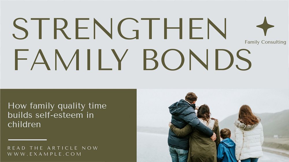 Family bonds  blog banner template, editable text