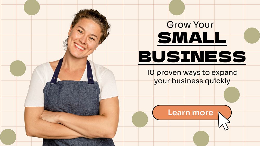 Small business  blog banner template, editable text