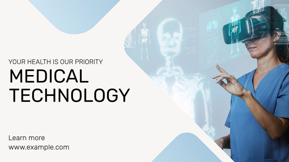 Medical technology blog banner template, editable text