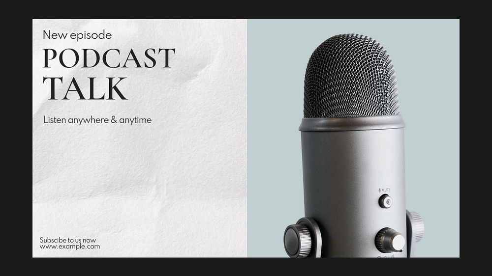 Podcast talk blog banner template, editable text