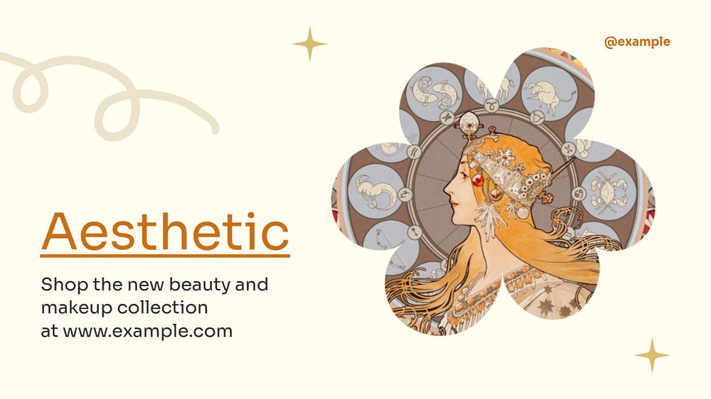 Aesthetic makeup blog banner template, editable text