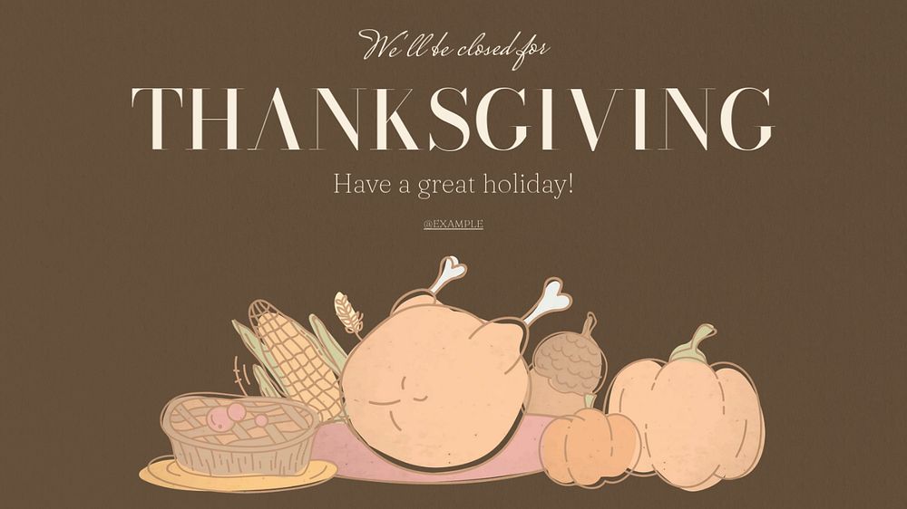 Thanksgiving closure post template, editable social media design