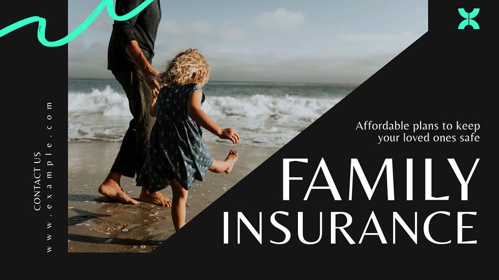 Family insurance blog banner template, editable text