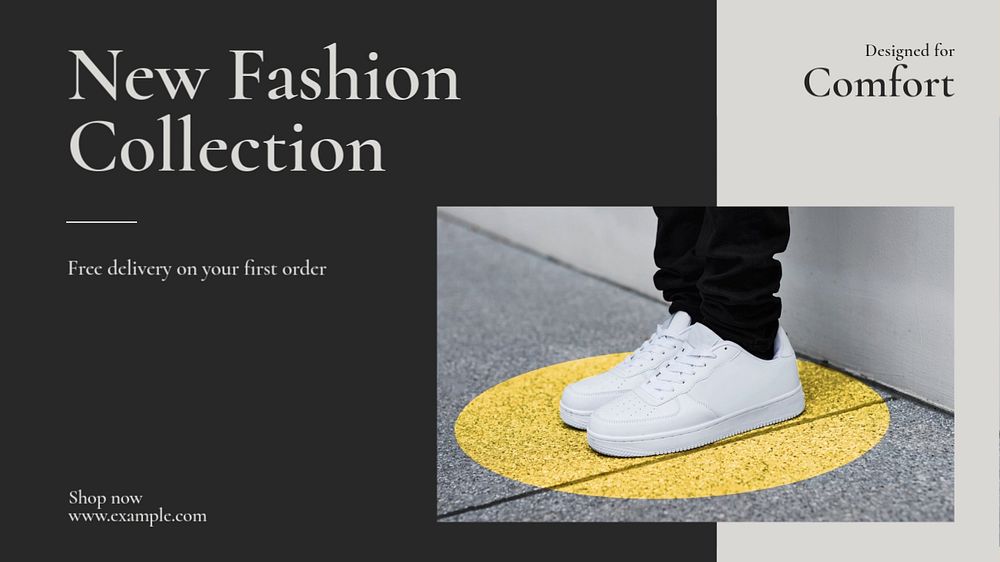 New fashion collection blog banner template, editable text