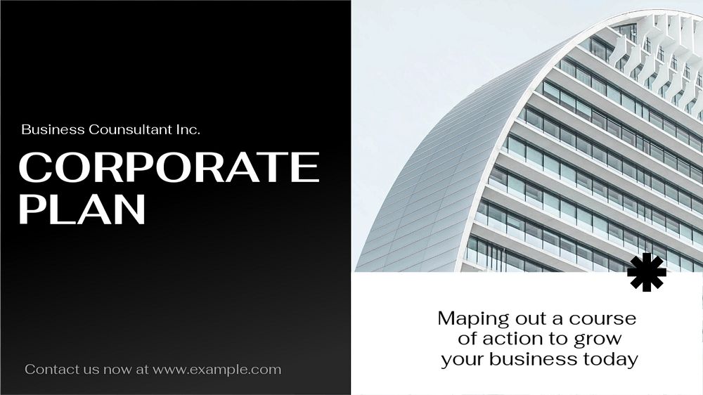 Corporate plan blog banner template, editable text