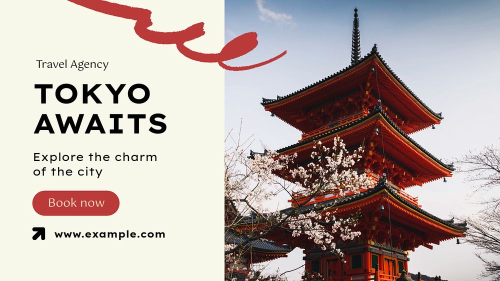 Tokyo blog banner template, editable text