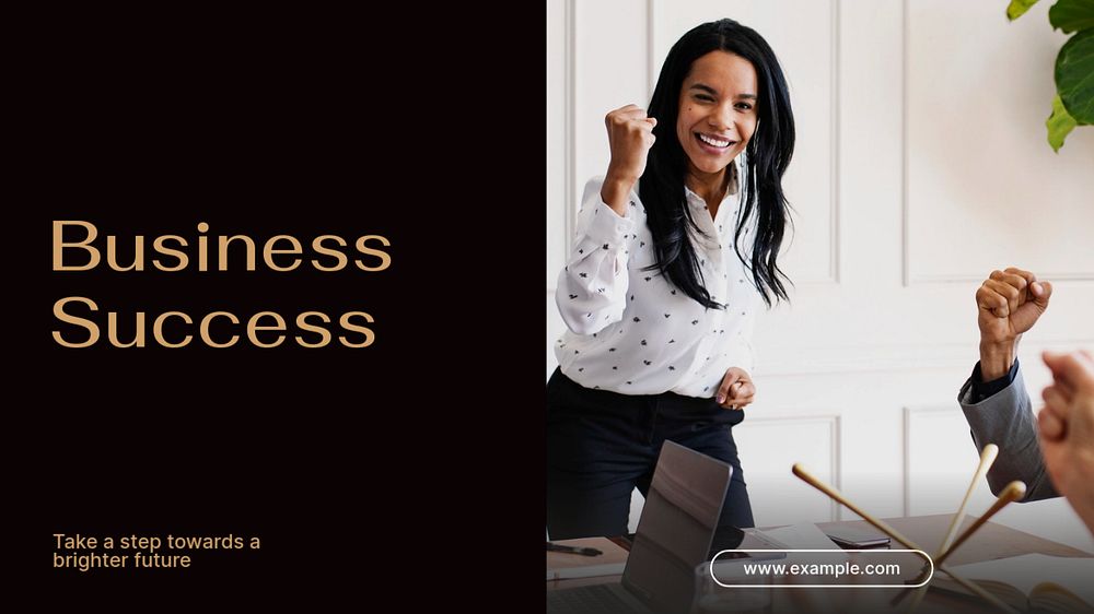 Business success blog banner template, editable text