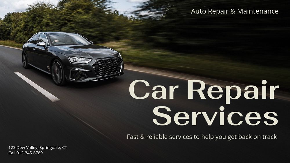 Car repair blog banner template, editable text