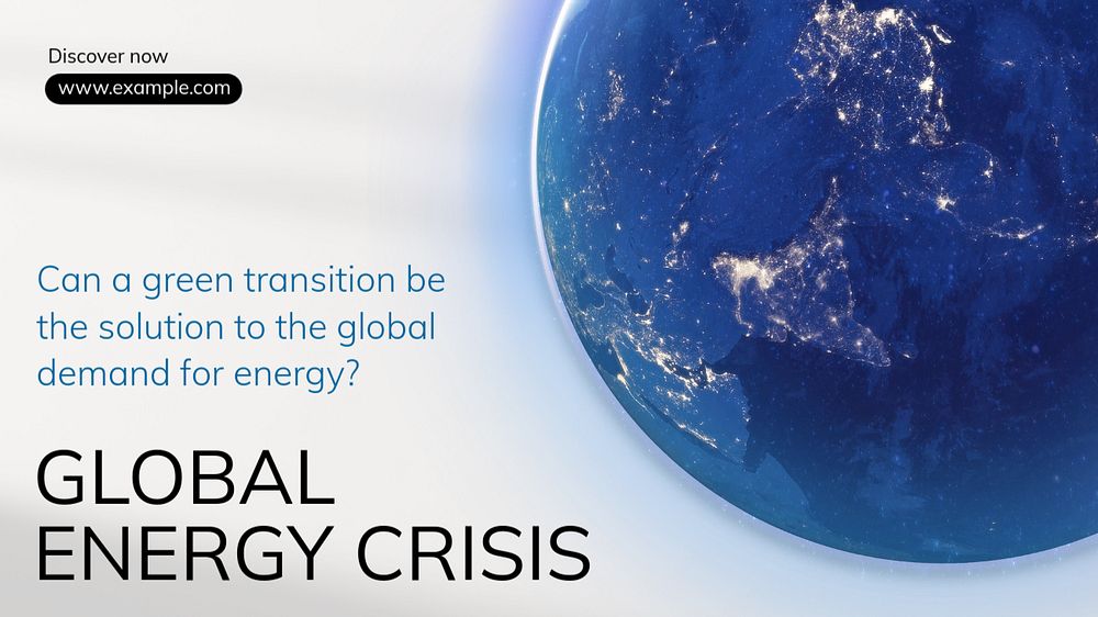 Global energy crisis  for blogbanner blog banner template, editable text