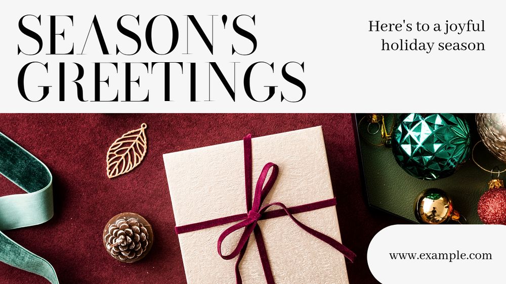 Season's greetings blog banner template, editable text