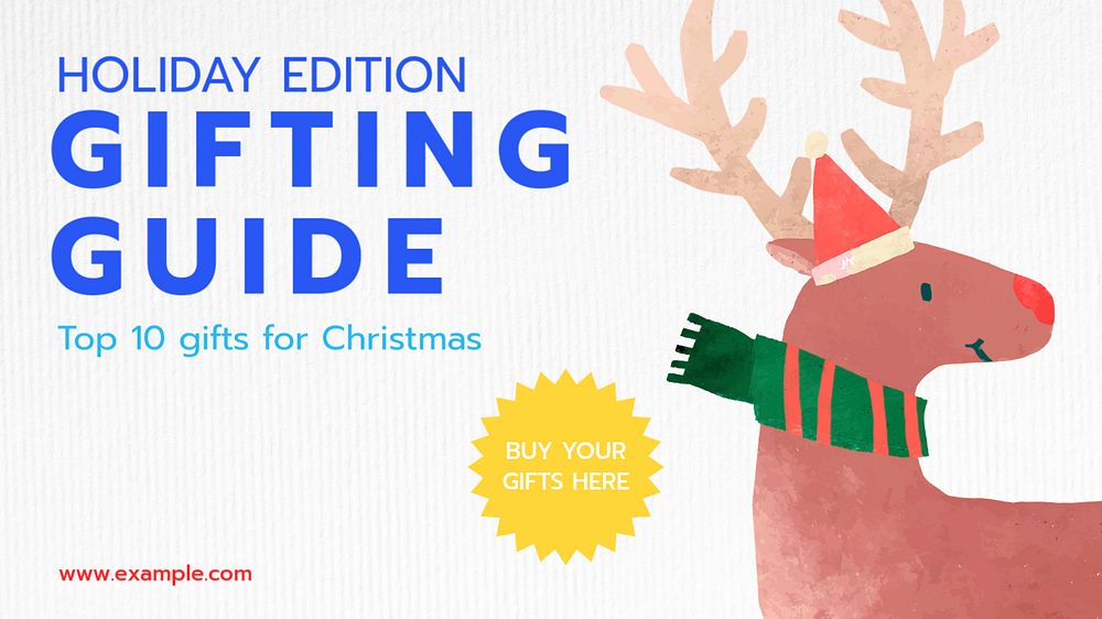 Gifting guide blog banner template, editable text