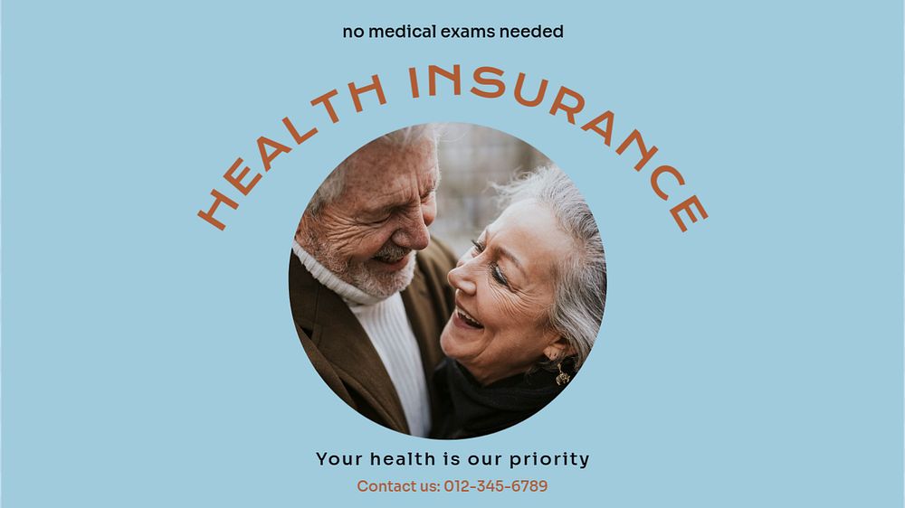 Health insurance  blog banner template, editable text