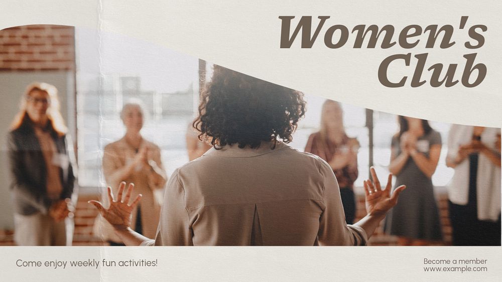 Women's club blog banner template, editable text