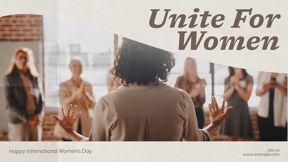 Unite for women blog banner template, editable text