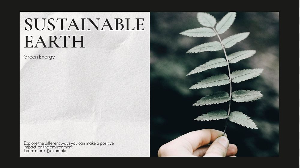 Sustainable earth blog banner template, editable text