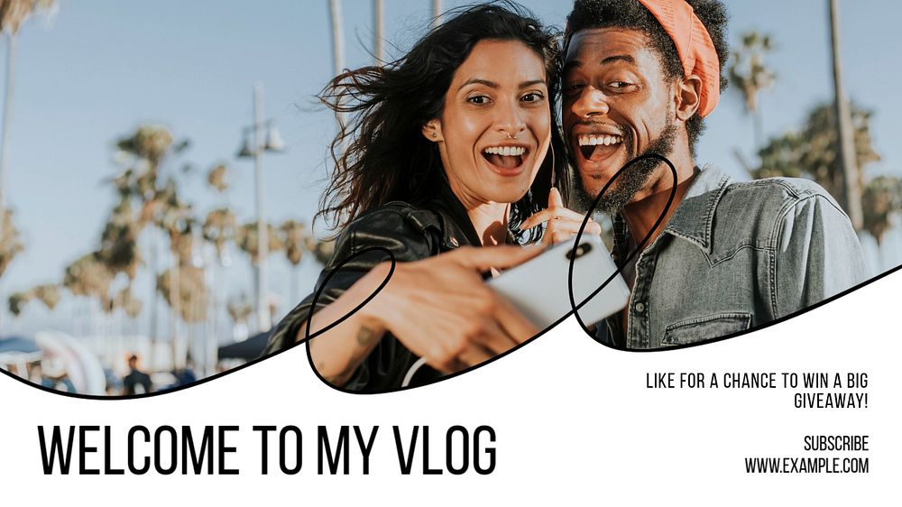 Welcome to my vlog blog banner template, editable text