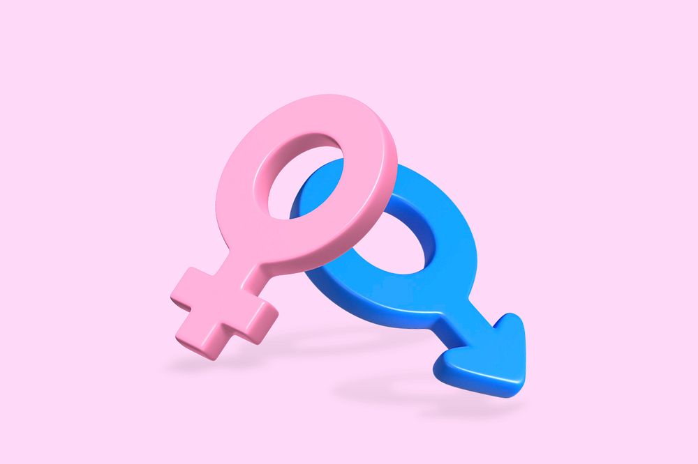 3D gender symbol, element editable illustration