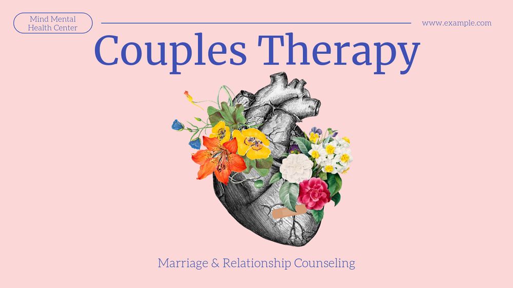 Couples therapy blog banner template, editable text