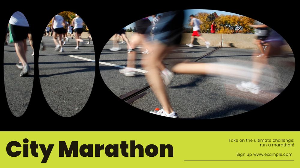 City marathon blog banner template, editable text