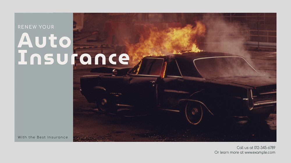 Auto insurance  blog banner template, editable text