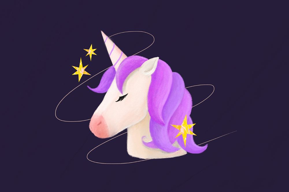 Dream unicorn aesthetic illustration background, editable design