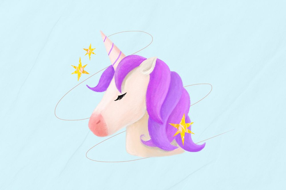 Dream unicorn aesthetic illustration background, editable design