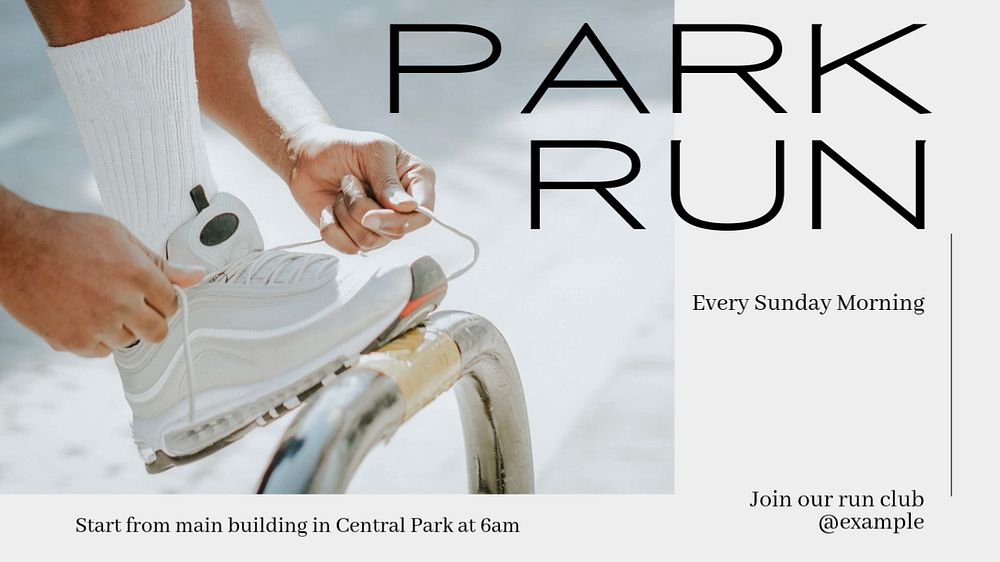 Park run blog banner template, editable text