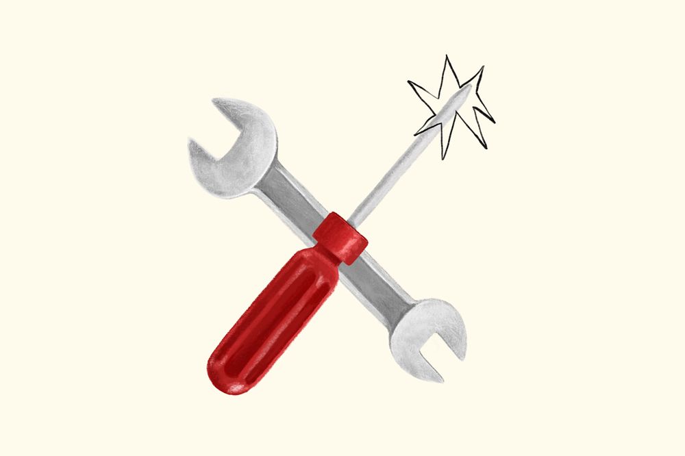 Repair tool aesthetic illustration background, editable design