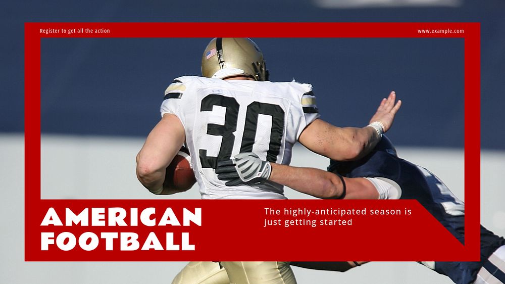 American football blog banner template, editable text