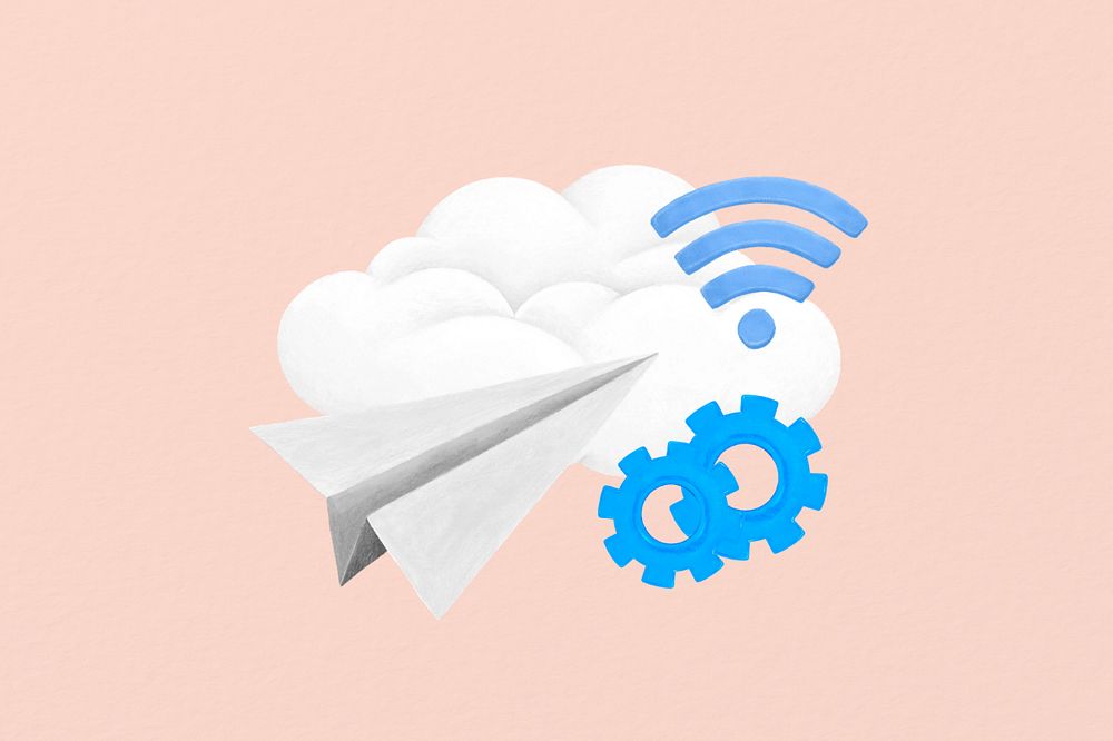 Cloud connection aesthetic illustration background, editable design