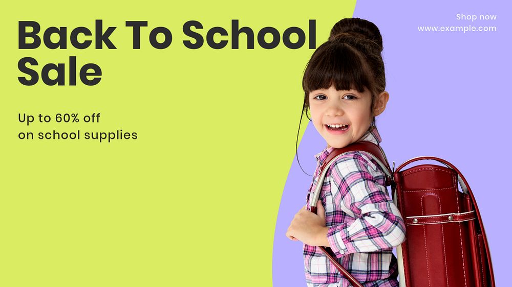 Back to school blog banner template, editable text