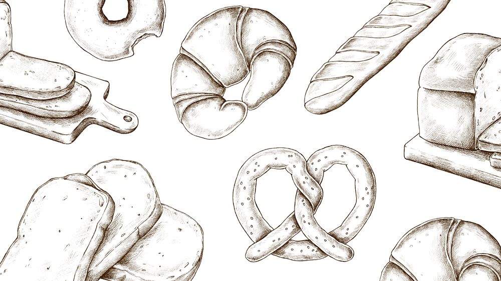 White bread desktop wallpaper editable illustration