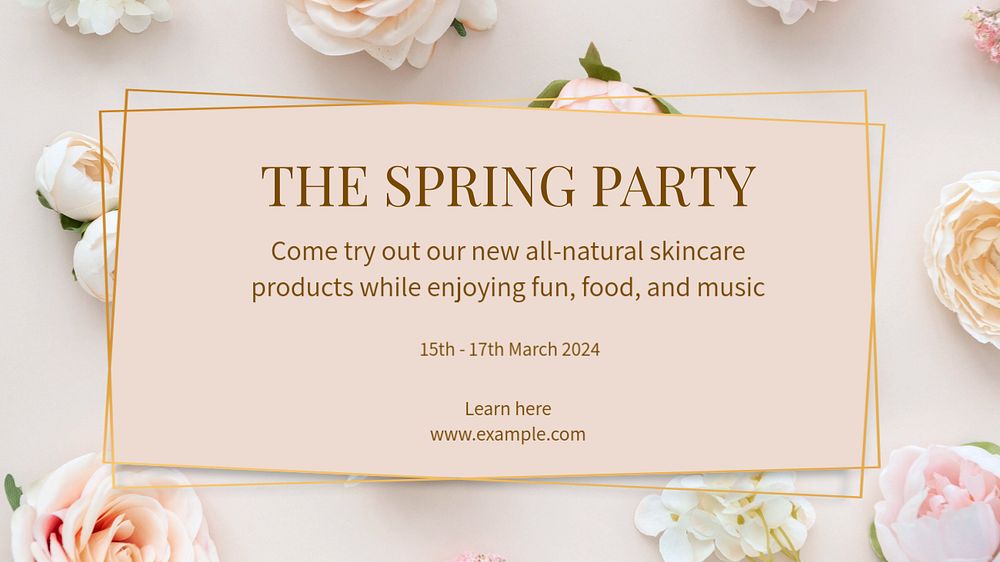 Product launch party blog banner template, editable text