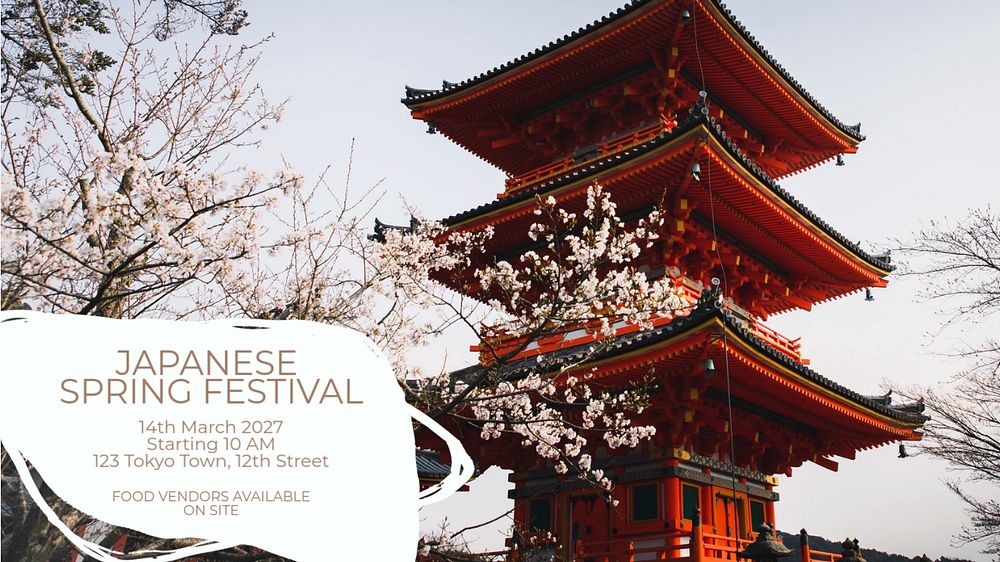 Spring festival blog banner template, editable text