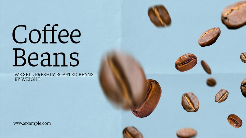 Coffee beans blog banner template, editable text