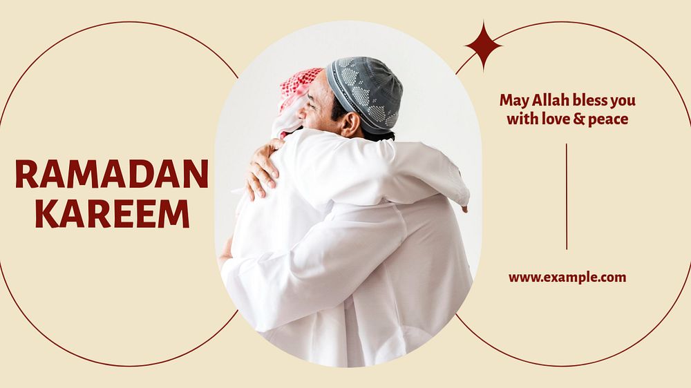 Ramadan Kareem blog banner template, editable text