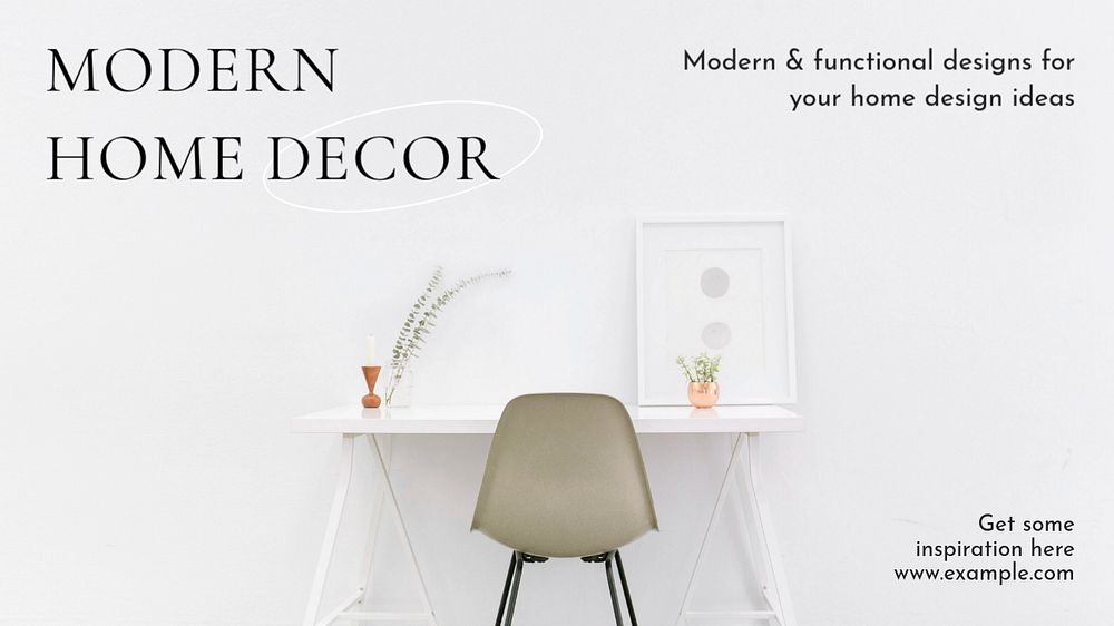 Modern home decor blog banner template, editable text