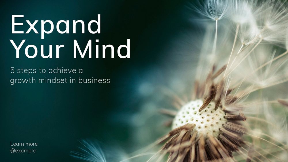 Business growth mindset blog banner template, editable text