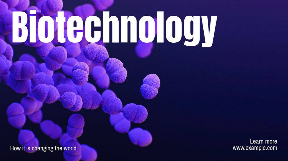 Biotechnology blog banner template, editable text