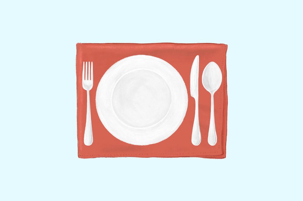 Table setting aesthetic illustration background, editable design