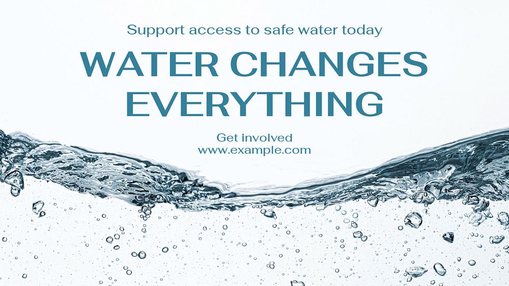 Safe water blog banner template, editable text