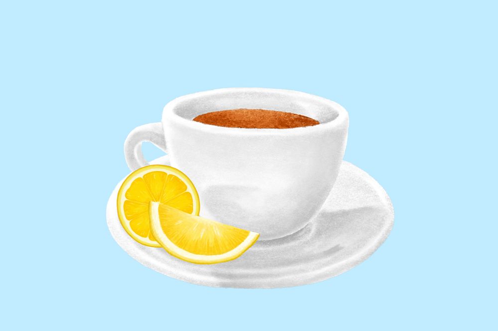 Lemon tea aesthetic illustration background, editable design