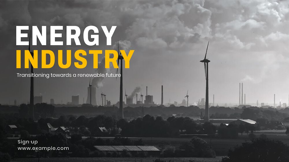 Energy industry blog banner template, editable text