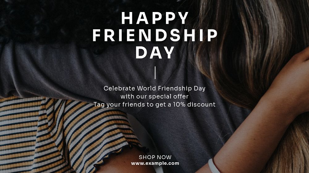 Friendship day promo blog banner template, editable text