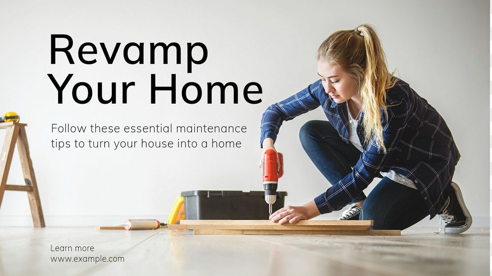 Revamp your home blog banner template, editable text