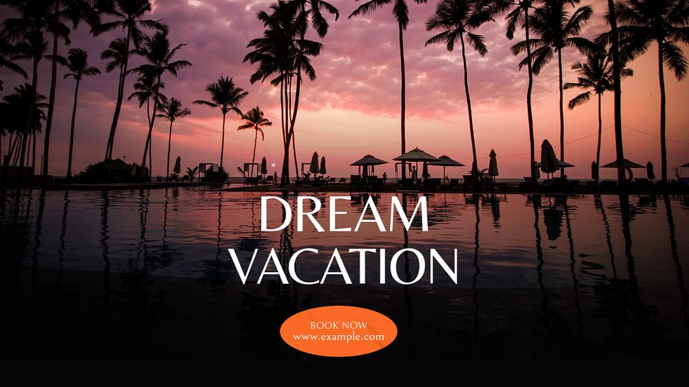 Dream vacation blog banner template, editable text