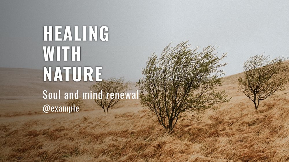 Healing with nature blog banner template, editable text