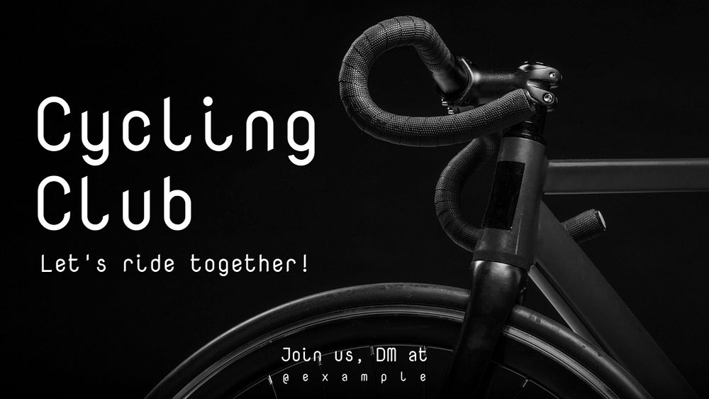 Cycling club blog banner template, editable text